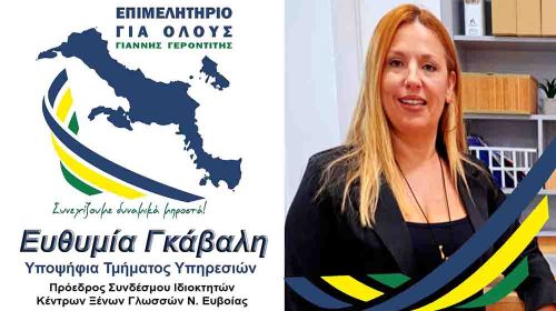 Ευθυμία Γκάβαλη Πρόεδρος Συνδέσμου Ιδιοκτητών Κέντρων Ξένων Γλωσσών Ν. Ευβοίας